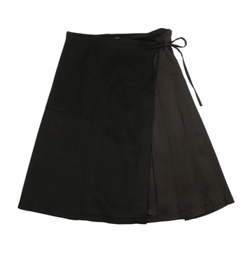 Urban Edge Black Pleated Wrap Skirt