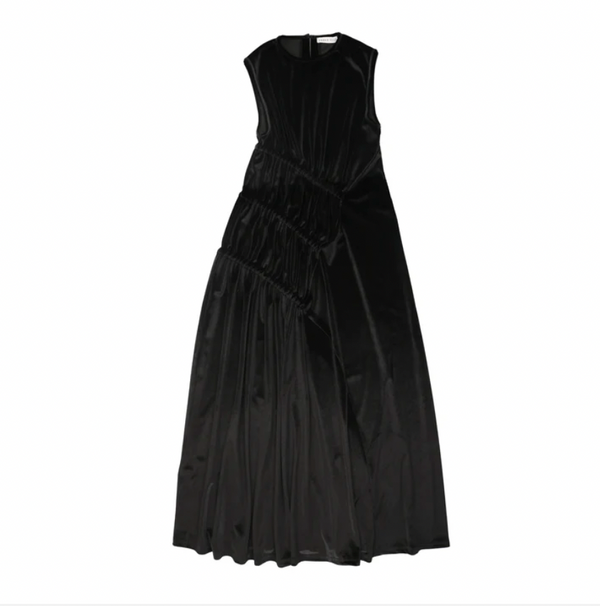 Urban Edge Black Ruched Maxi Cardi