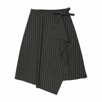 Urban Edge Grey Pinstriped Wrap Skirt