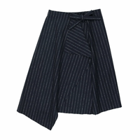 Urban Edge Navy Pinstriped Wrap Skirt