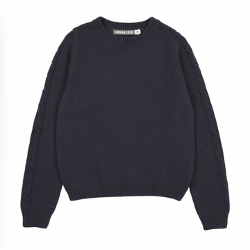 Urban Edge Navy Chunky Knit Crewneck