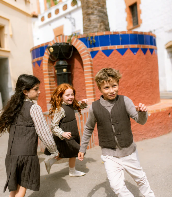 Orange Dimanche Brown Quilted Vest