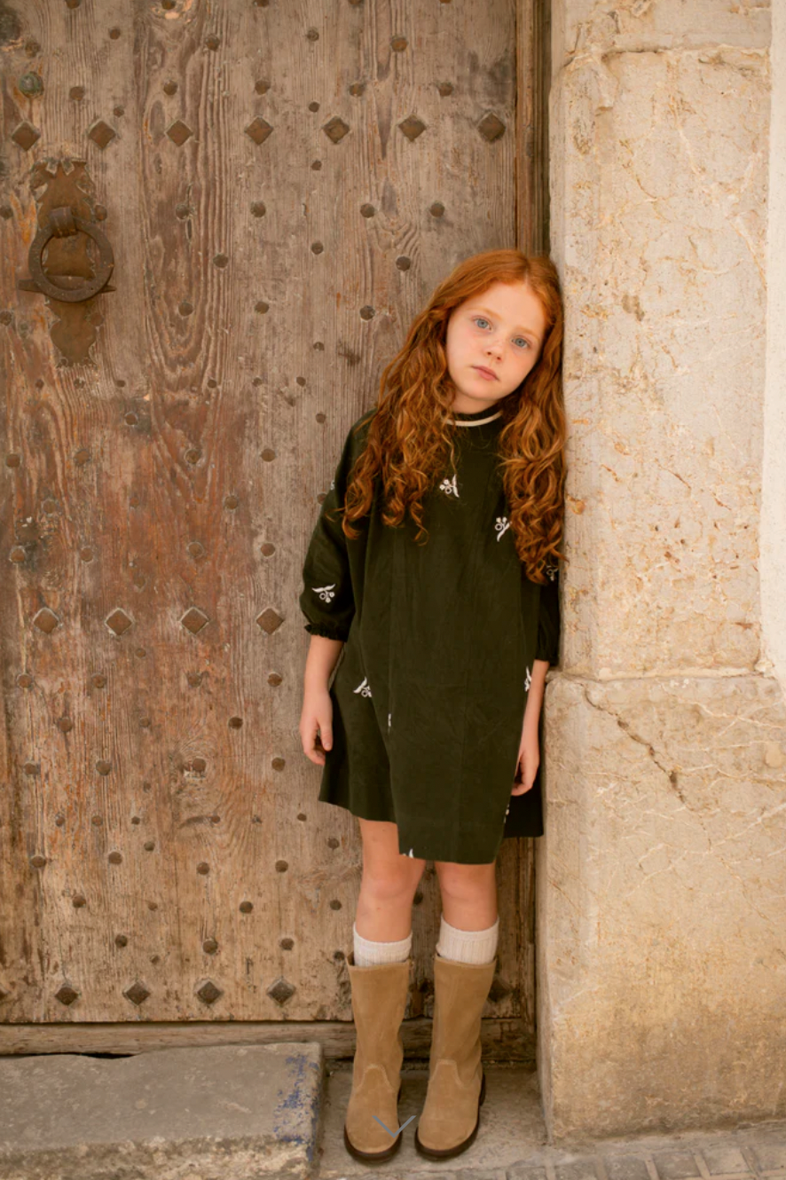 orange corduroy dress Orange Dimanche Green Corduroy Dress