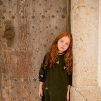 Orange Dimanche Green Corduroy Dress