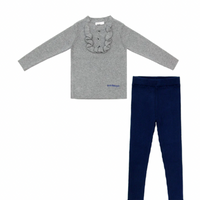 Coco Blanc Grey Ruffle Bib Legging Set (CB2045B)