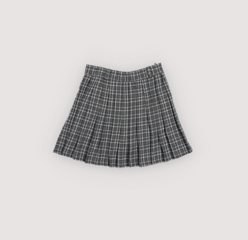 The New Society Galactic Grey Check Martina Special Skirt KNEE LENGTH