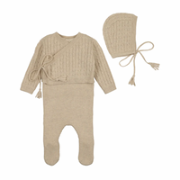 Bee and Dee Oat Soft Cable Knit Outfit