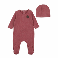 Bee and Dee Cranberry Snuggle Soft Footie/Beanie