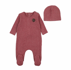 Bee and Dee Cranberry Snuggle Soft Footie/Beanie
