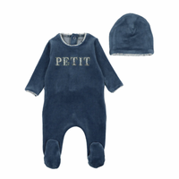 Bee and Dee Marina Velour Petite Footie/Beanie
