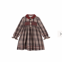 Limonana Pearl Grey Plaid Dress- RUNS BIG SIZE DOWN