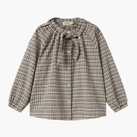 Marmar Pilot Navy Check Takari Scarf Blouse