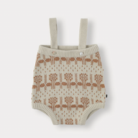 Bene Bene Green Beige Baby Leaf Buds Knit Suspender Bloomer