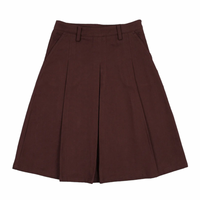 Farren And Me Washed Burgundy Denim Pleated Skirt