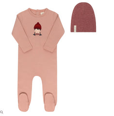 Ely's & Co. Pink Footie + Beanie French Terry Autumn Kids Collection