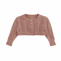 Looms Cable Pointelle Flat Collection-Mauve - Cardigan