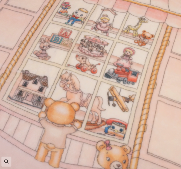 Lil Teddy Lil Teddy's Toyshop Sugary Pink Plush Blanket