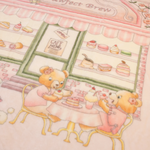 Lil Teddy The Lil Teddy's Pawfect Brew Sugary Pink Plush Blanket