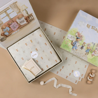 Lil Teddy Merry Go Snuggle Vanilla Bean Plush Blanket