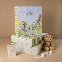 Lil Teddy Merry Go Snuggle Vanilla Bean Plush Blanket