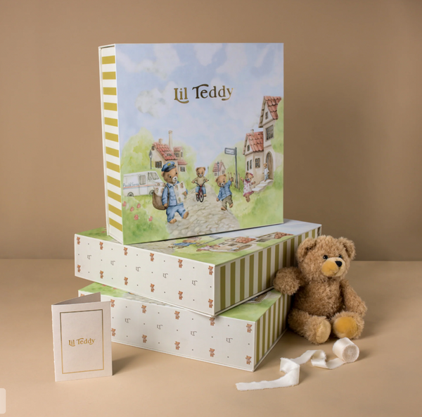 Lil Teddy Merry Go Snuggle Vanilla Bean Plush Blanket