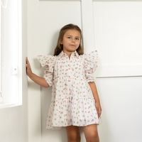 Mode Avant Paris Soft Pink Tiered Floral Dress
