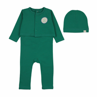 Analogie By Lil Legs Boys Footie Set with cardigan - Electric Green