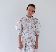 Steph Flutter Floral Print Voile Shirt (2119)