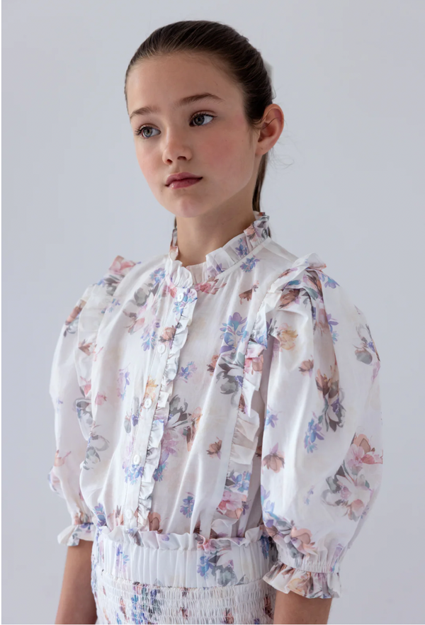 Steph Flutter Floral Print Voile Skirt (8220S)