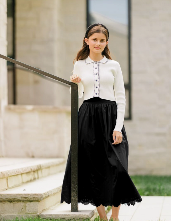 Daintti by Velvette Label Black Eyelit Midi Jumper