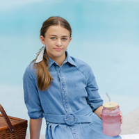 Daintti by Velvette Label Denim Belted Maxi Dress