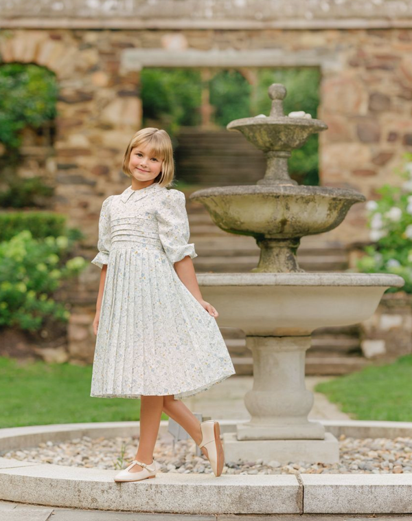 Velvette Label Floral Pleat Dress