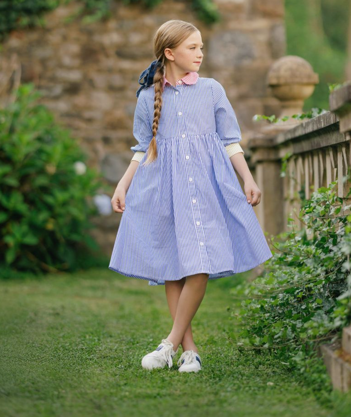 Velvette Label Color Block Stripe Dress