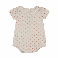 Lilette Geo Floral Print Onesie - Cream/Pink