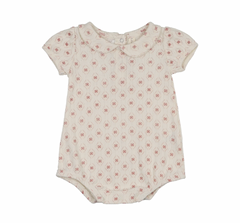 Lilette Geo Floral Print Onesie - Cream/Pink