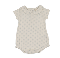 Lilette Geo Floral Print Onesie - Cream/Blue