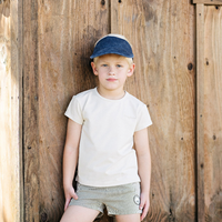 Analogie By Lil Legs Dainty Denim Boys Shorts - Natural Stripe