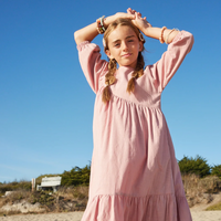 Pashmini Pink Charolotte Diagonal Ruffle Maxi