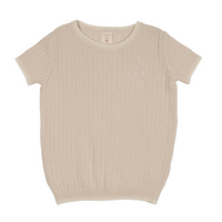 Analogie By Lil Legs Knit Crew Neck Sweater - Wheat