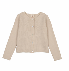 Analogie By Lil Legs Ribbed Cardigan - Wheat