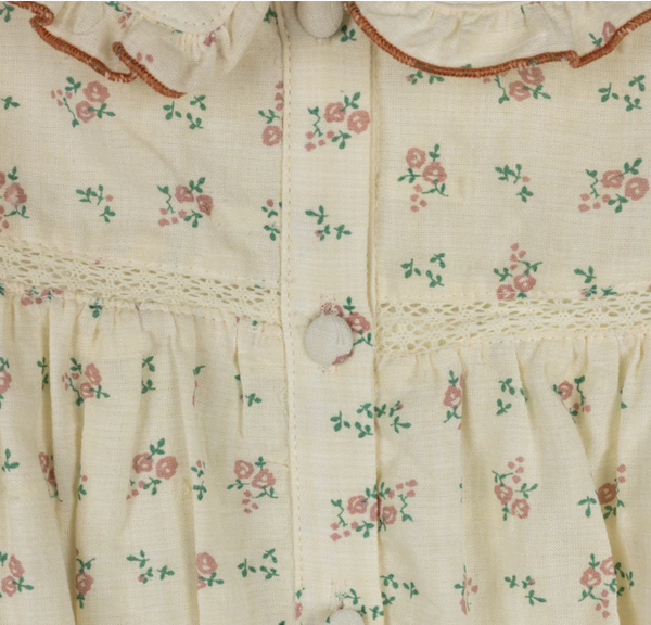 One Child Floral Vince Printed Linen Romper