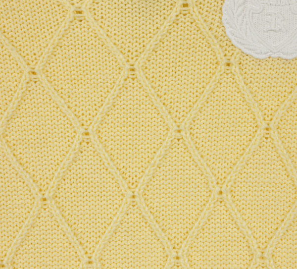 One Child Yellow Cindy Diamond Printed Collared Sweater