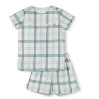 One Child Plaid Mira Plaid Shirt And Shorts Set