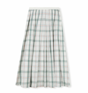 One Child Plaid Mira Plaid Pleated Flair Midi Skirt