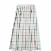 One Child Plaid Mira Plaid Pleated Flair Midi Skirt