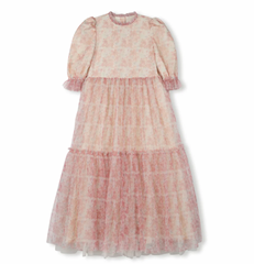 Lilou Floral Mesh Tiered Gown