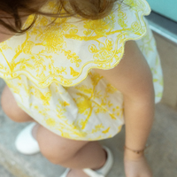 Noma Yellow Toile Print Baby Romper