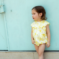 Noma Yellow Toile Print Baby Romper