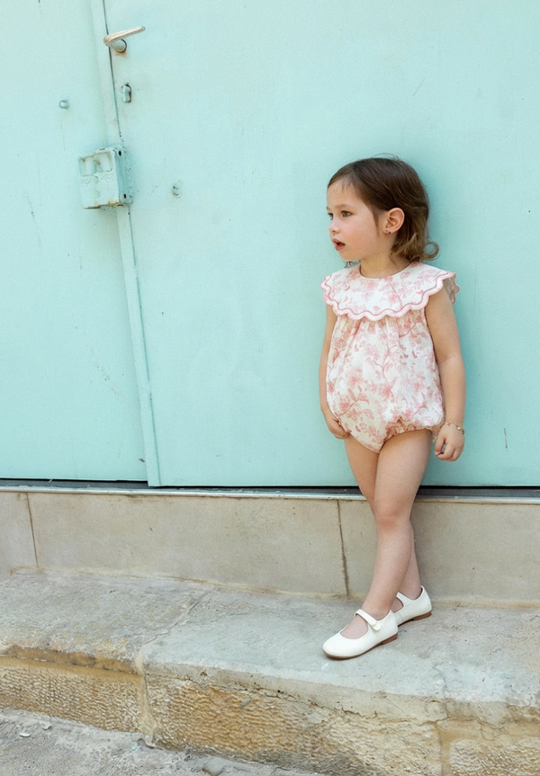 Noma Coral Toile Print Baby Romper