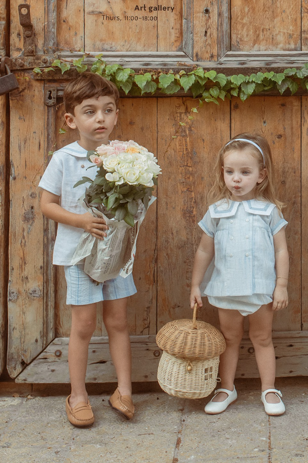 Noma Blue Striped Baby Set With Sailor